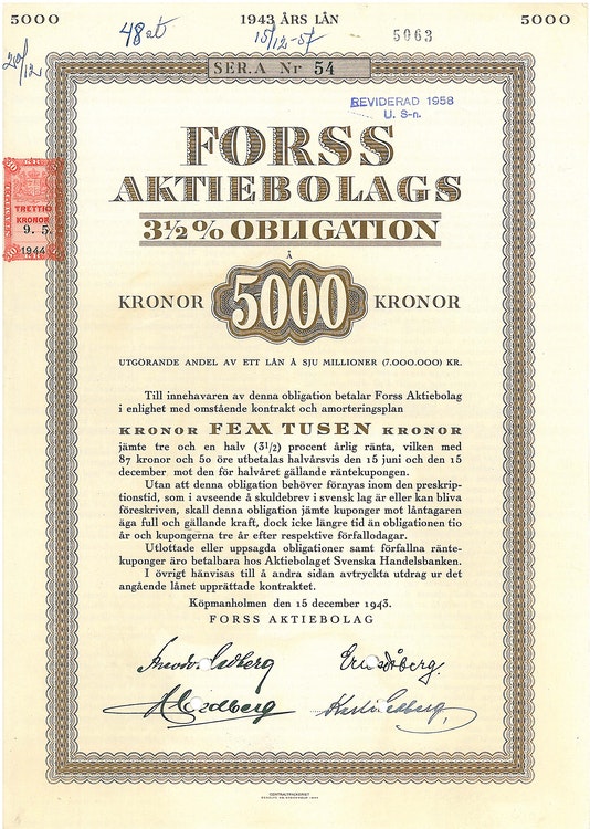 Forss AB, 3 1/2%, 5.000 kr