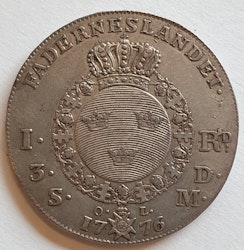 Gustav III 1 Riksdaler 1776