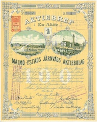 Malmö-Ystads Järnvägs AB, 100 kr, 1922