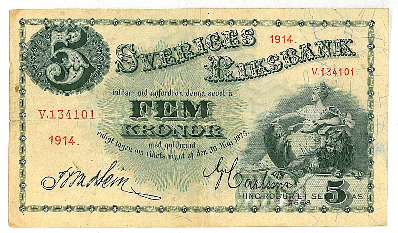 5 kronor  1914