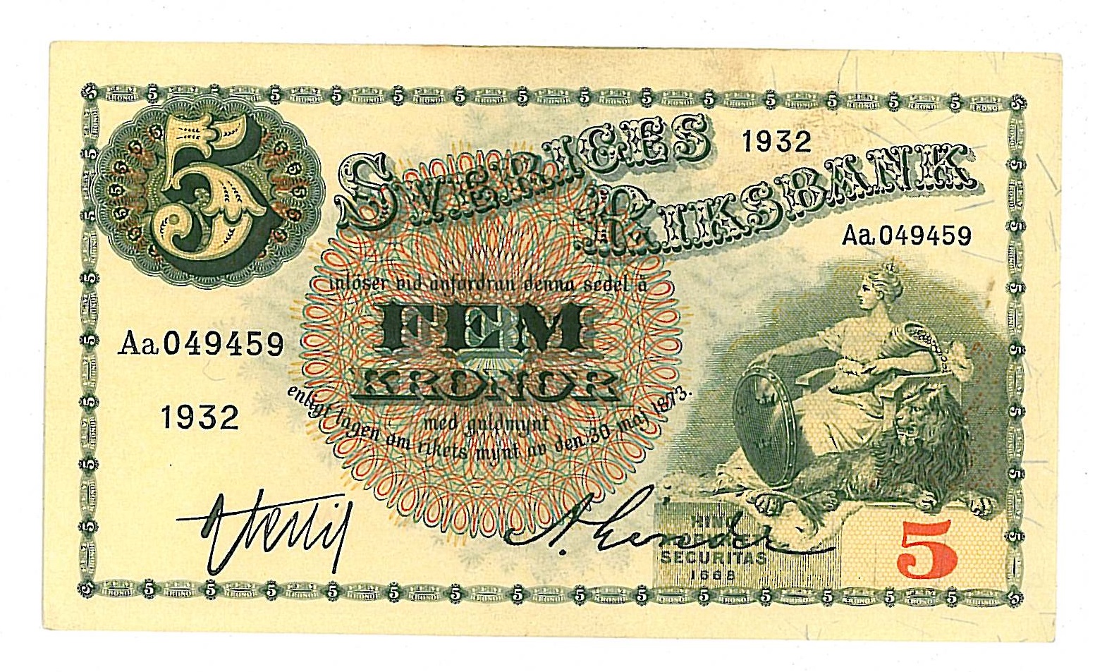 5 kronor 1932