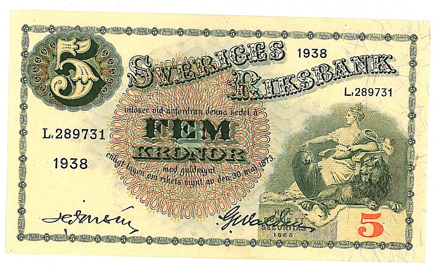 5 kronor 1938