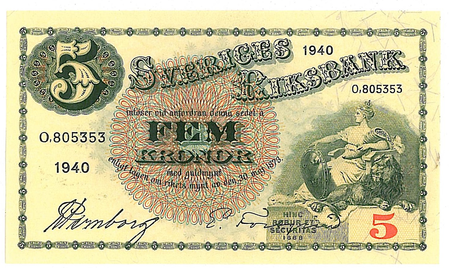 5 kronor 1940
