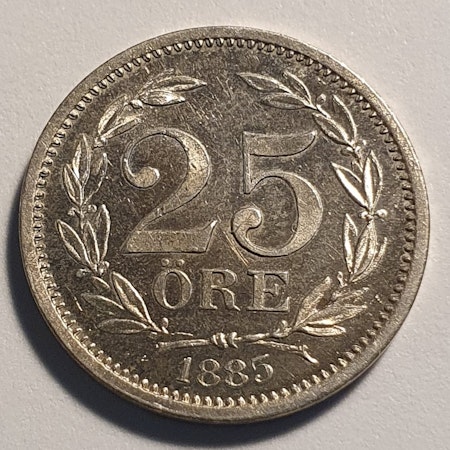 Oskar II 25 öre 1885