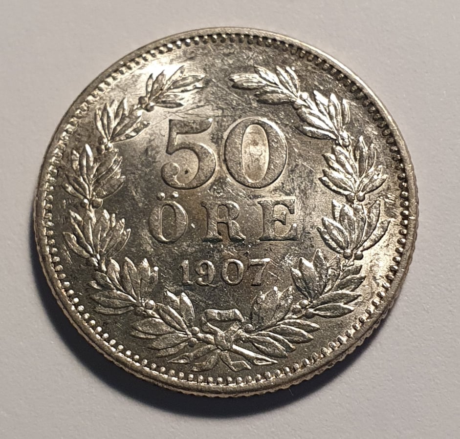 Oskar II 50 öre 1907