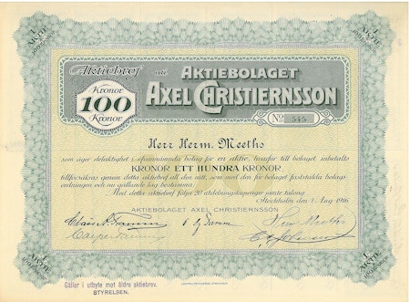 Axel Christiernsson, AB 100 kr