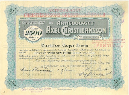Axel Christiernsson, AB 2500 kr