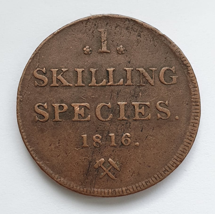 1816, Carl XIII, 1 skilling Species