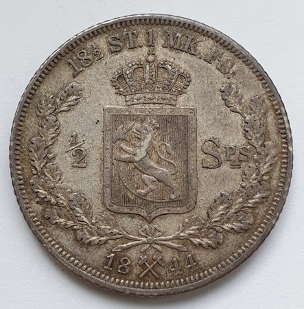 1844, Carl XIV Johan, 1/2 Speciedaler