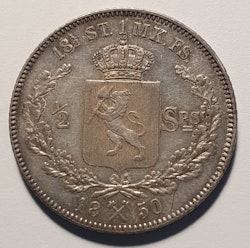 1850 Oskar I, 1/2 Speciedaler