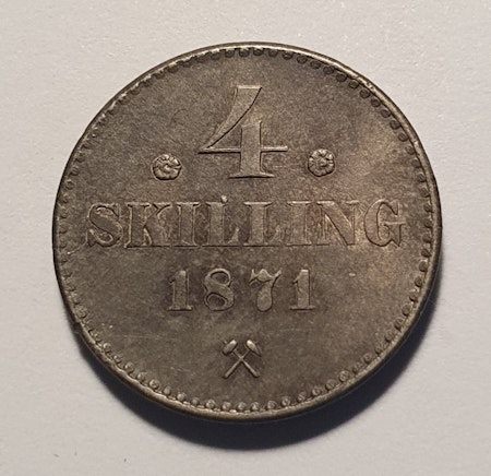 1871, Carl XV, 4 Skilling