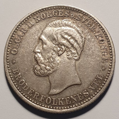 1878, Oskar II, 2 krona