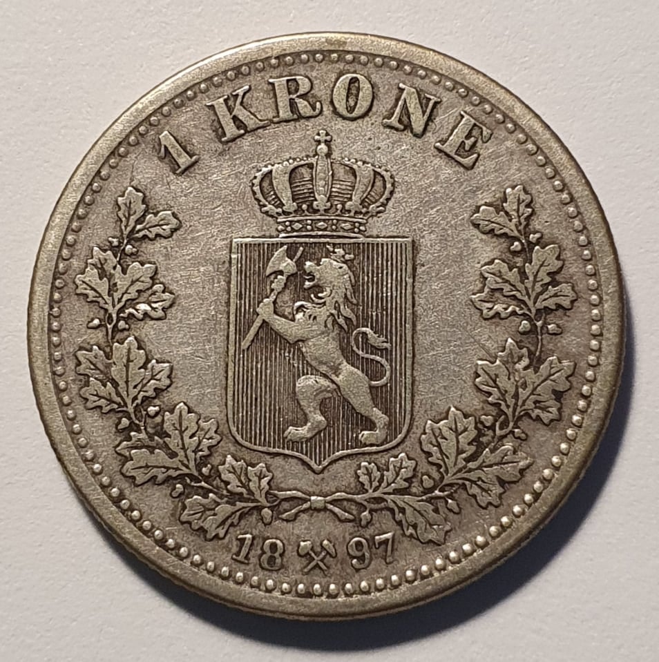 1897, Oskar II, 1 krona