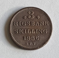 1836, Fredrik VI, 3 Rigsbankskilling