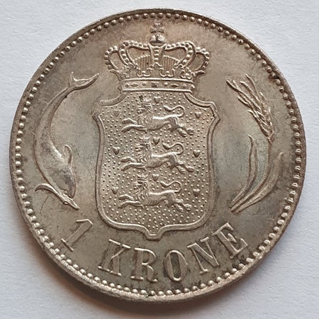 1875, Christian IX, 2 Krona