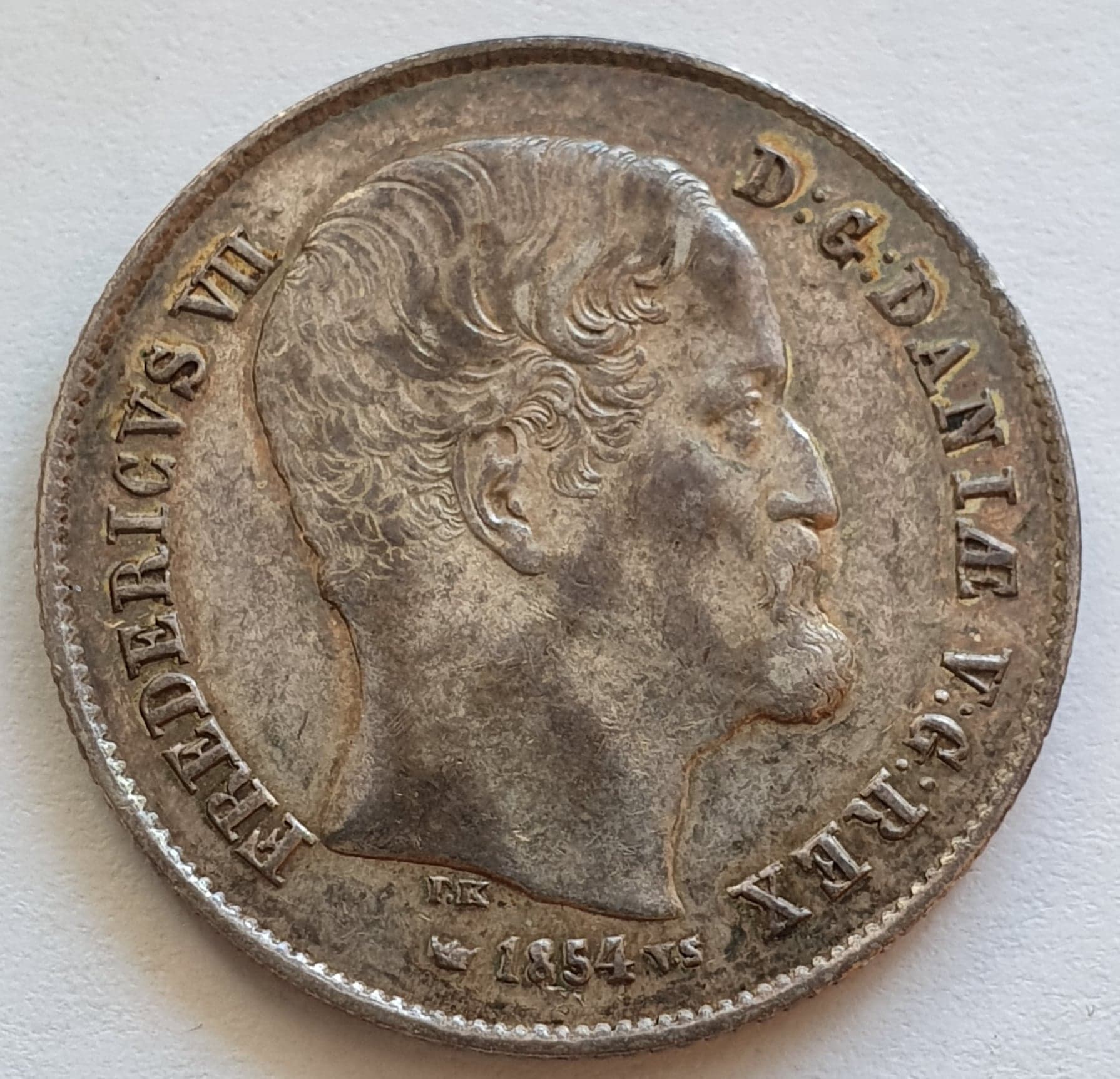 1854, Frederik VII, 1/2 Rigsdaler