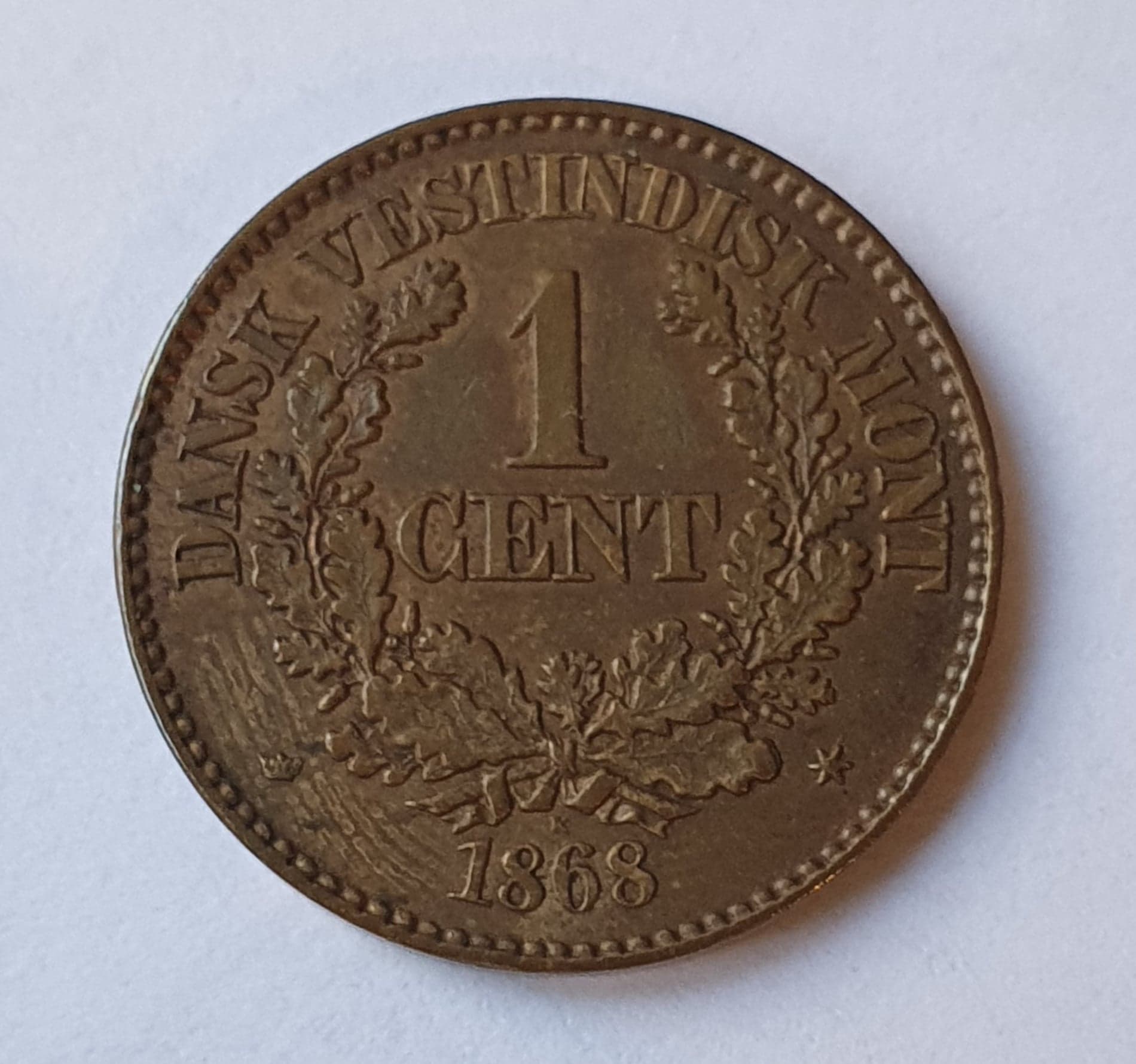 1868, Danska Västindien, 1 cent