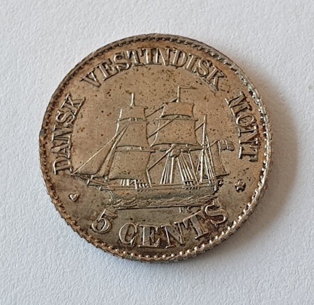 Christian IX , Danska Västindien, 5 cent