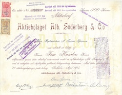 Alb. Söderberg & C.o, AB, 1907