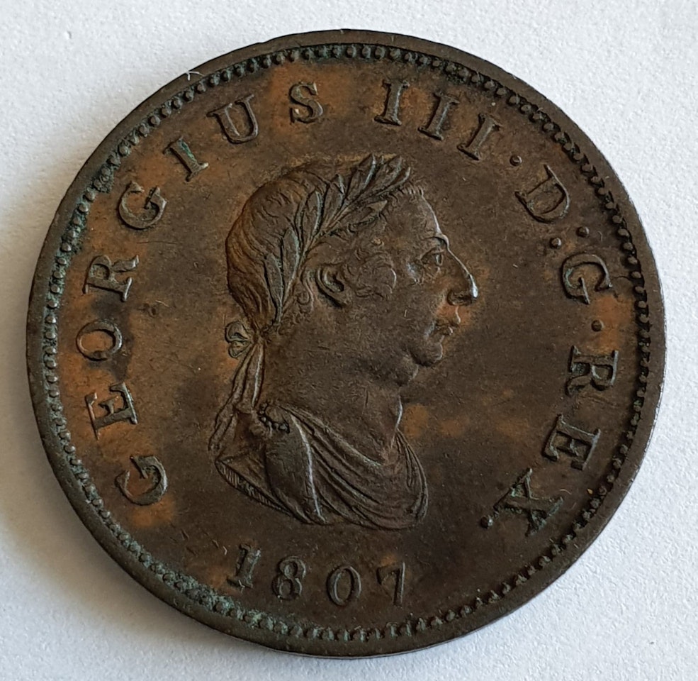 George III,  1/2 penny 1807