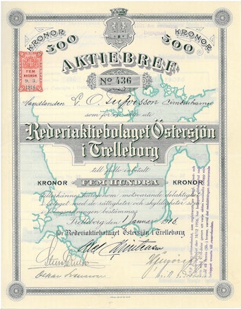 Rederi AB Östersjön i Trelleborg 1916