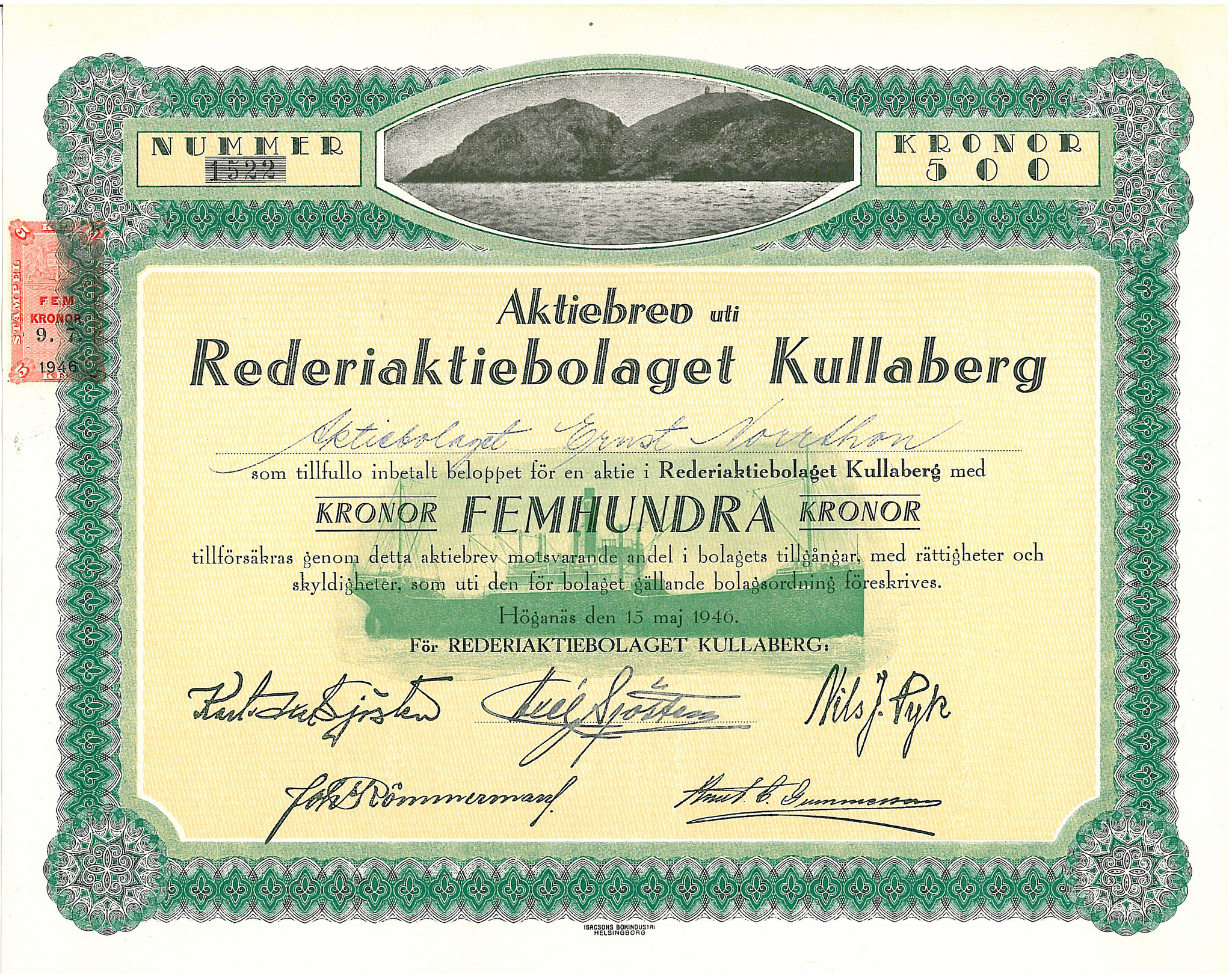 Rederi AB Kullaberg, 1946