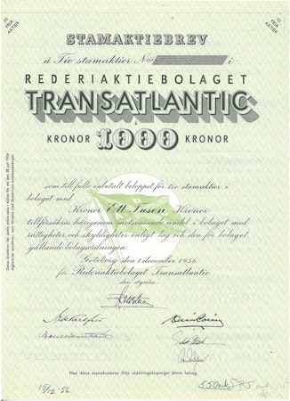 Rederi AB Transatlantic, 1956