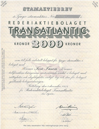 Rederi AB Transatlantic, 1954