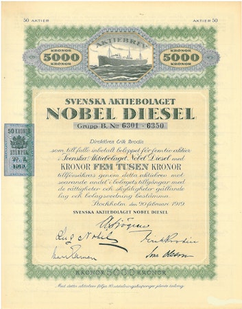 Svenska AB Nobel Diesel, 5000 kr