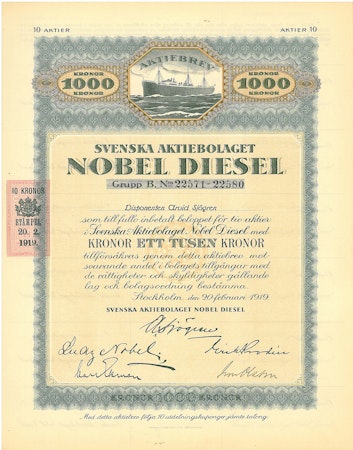 Svenska AB Nobel Diesel, 1000 kr