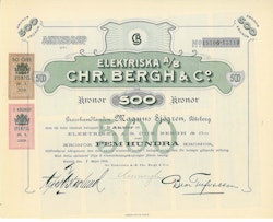 Elektriska AB Chr. Bergh & C:o, 500 kr
