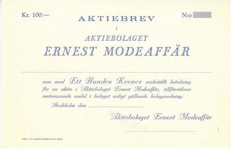 Ernest Modeaffär, AB