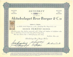 Bror Berger & C:o, AB
