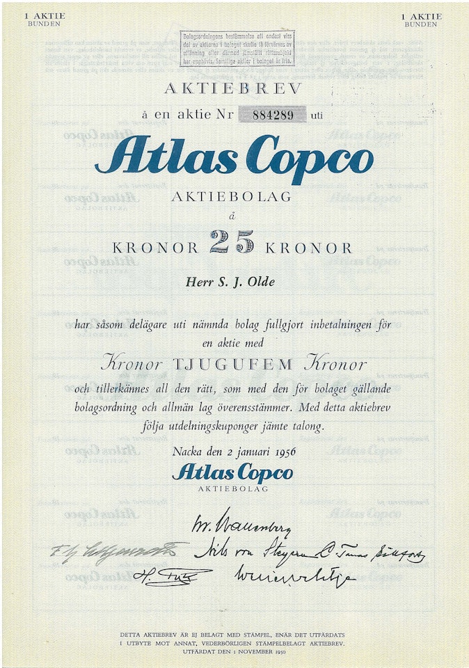 Atlas Copco AB 1956