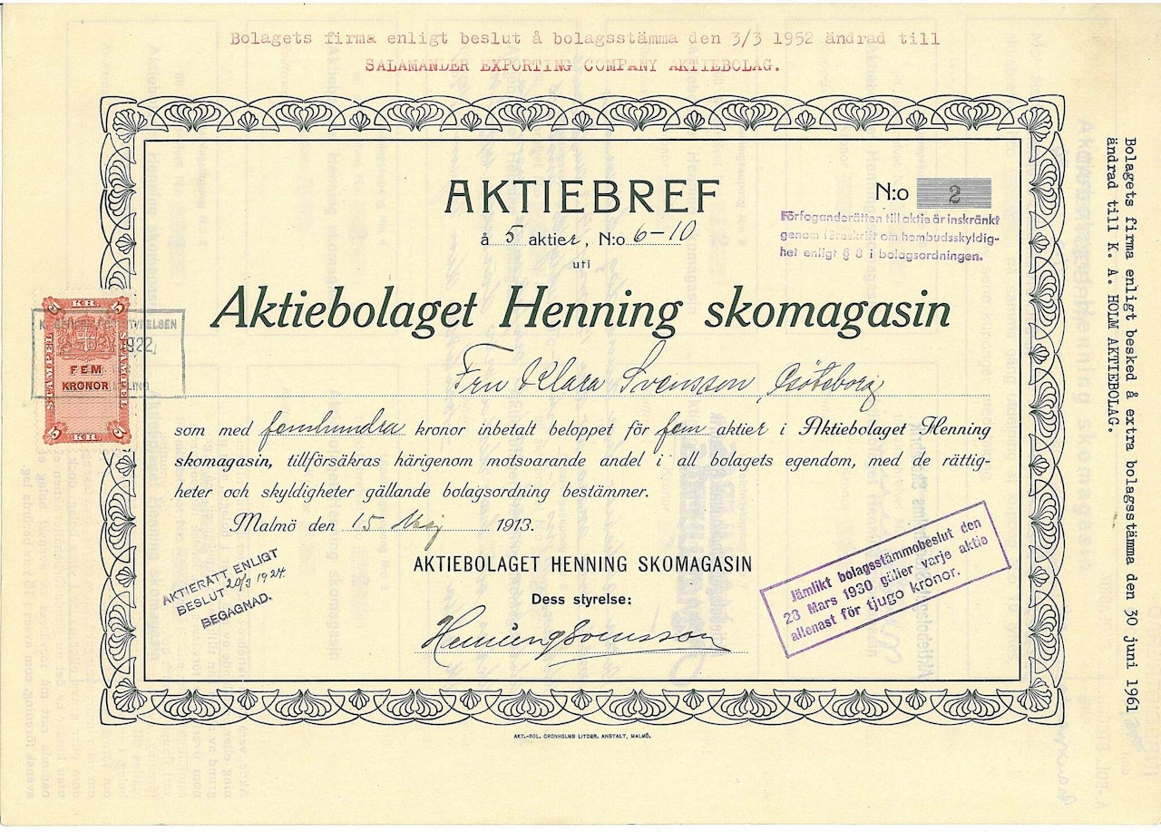 Henning Skomagasin, AB