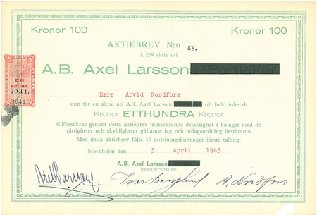 Axel Larsson, AB