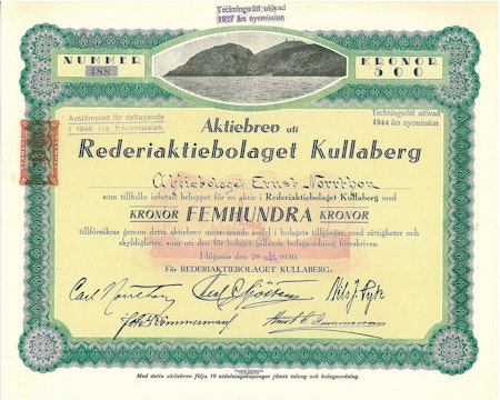 Rederi AB Kullaberg 1930