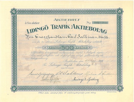 Lidingö Trafik AB, 500 kr, 1906