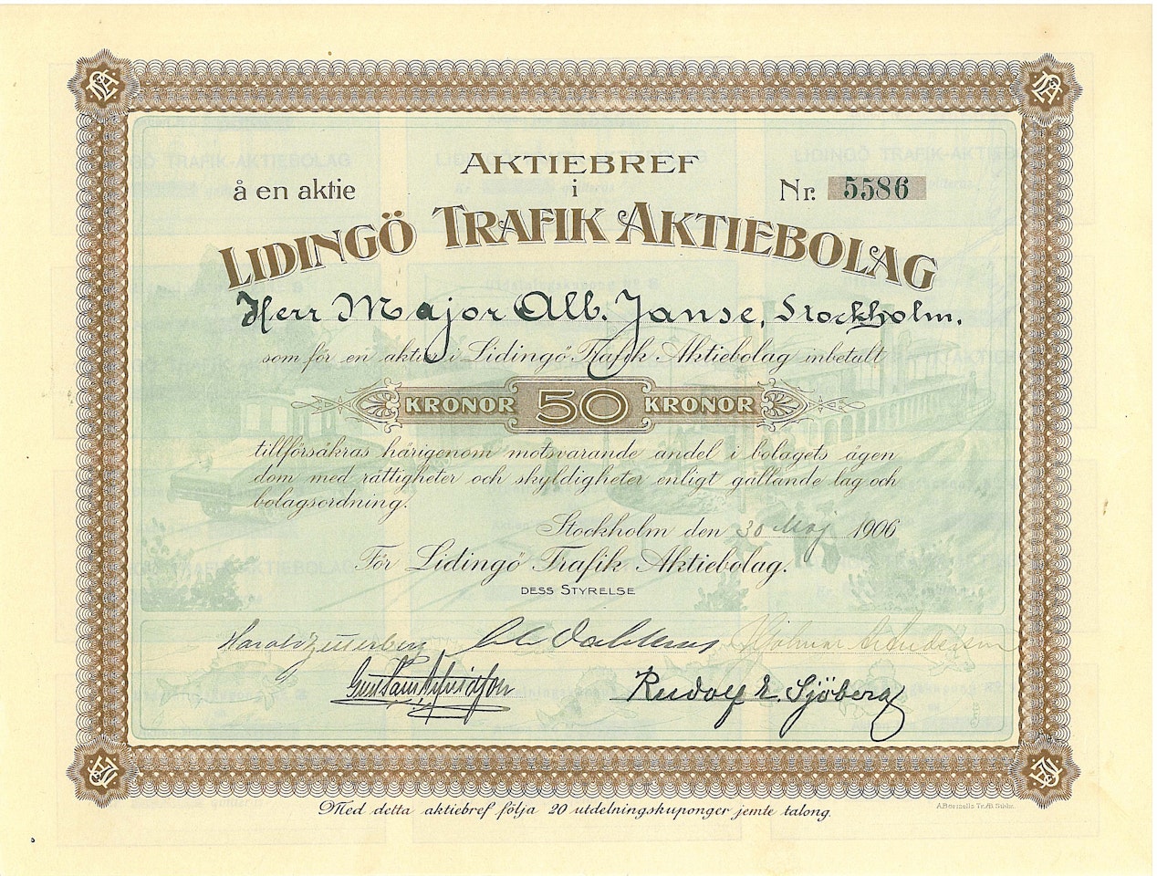 Lidingö Trafik AB, 50 kr, 1906