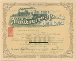 Norra Östergötlands Järnvägs AB, 500 kr, 1920