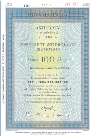 Investment AB Promotion 100 kr