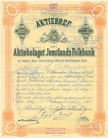 Jemtlands Folkbank, AB, 1887