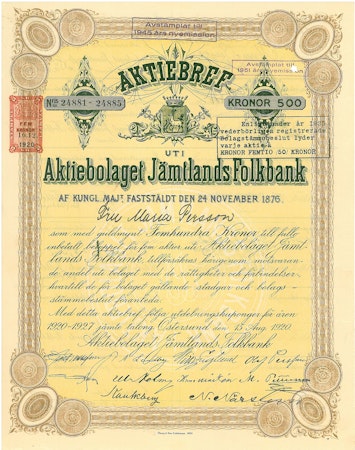 Jämtlands Folkbank, 1920