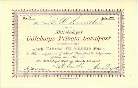 Göteborgs Privata Lokalpost, AB