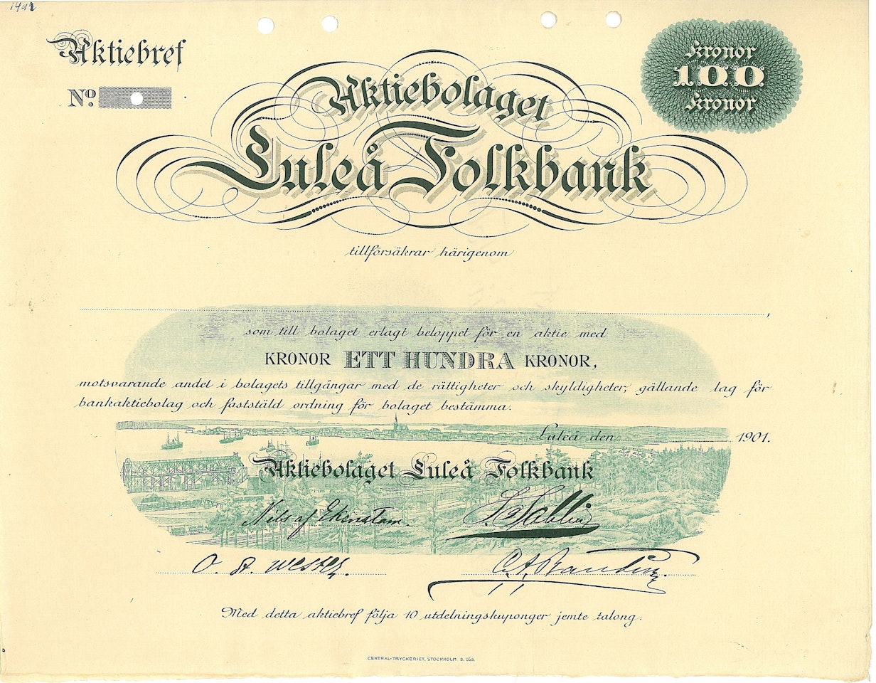 Luleå Folkbank, AB, 1901