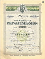 Privatemission, AB, 1000 kr