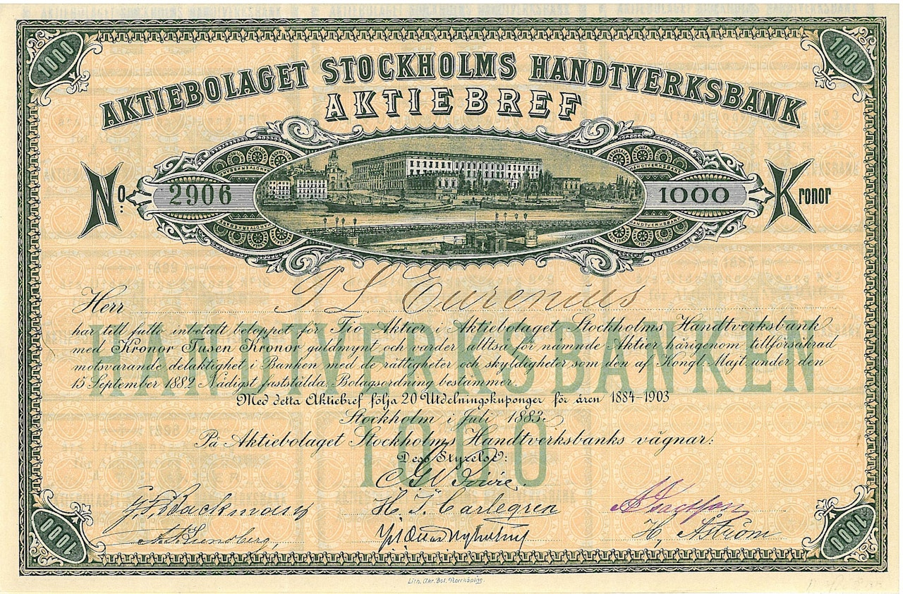 Stockholms Handtverksbank, AB