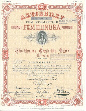 Stockholms Enskilda Bank, 500 kr, 1946