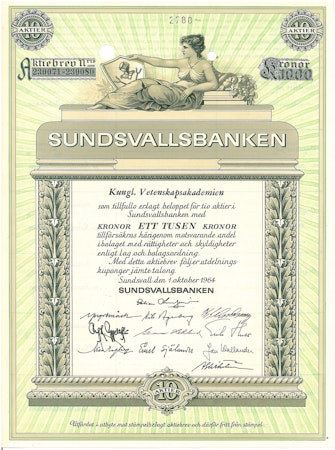 Sundsvallsbanken 1000 kr
