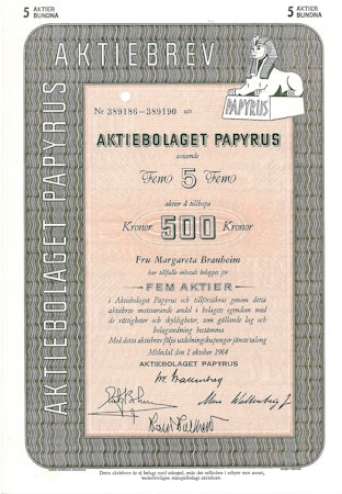 Papyrus, AB, 500 kr